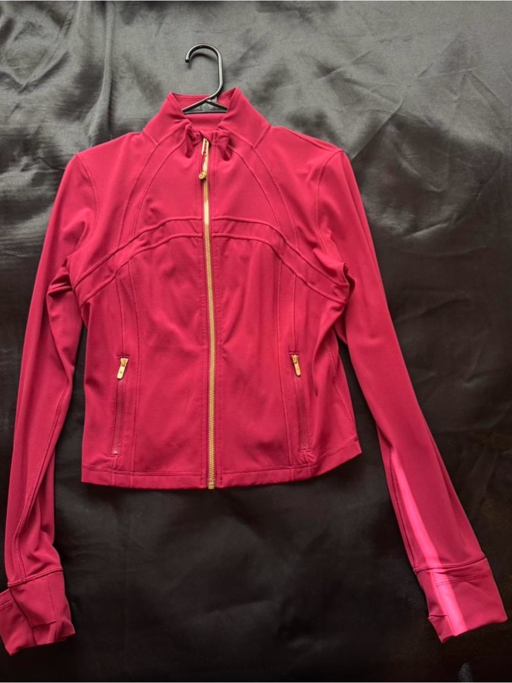 lululemon athletica Raspberry Zip-Up Active Jacket with Gold Accents